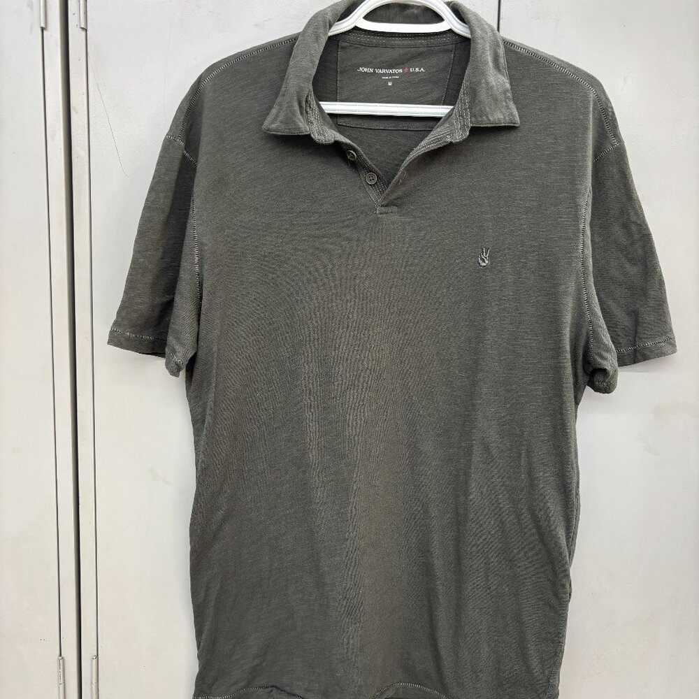 John Varvatos Star U.S.A.Men's Short Sleeve Polo Shirt Sz M Buttoned Collared